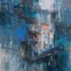 Blue Street - Vietnamese Oil Painting by Artist Pham Hoang Minh