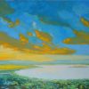 Blue Sunset - Vietnamese Oil Painting Landscape by Artist Dang Dinh Ngo