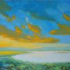 Blue Sunset - Vietnamese Oil Painting Landscape by Artist Dang Dinh Ngo