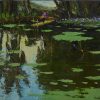 By the Pond's Shore II - Vietnamese Oil Painting Landscape by Artist Dang Dinh Ngo