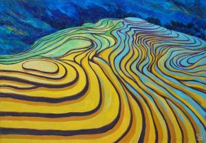 Plateau In The Water Season - Vietnamese Oil Painting by Artist Minh Chinh