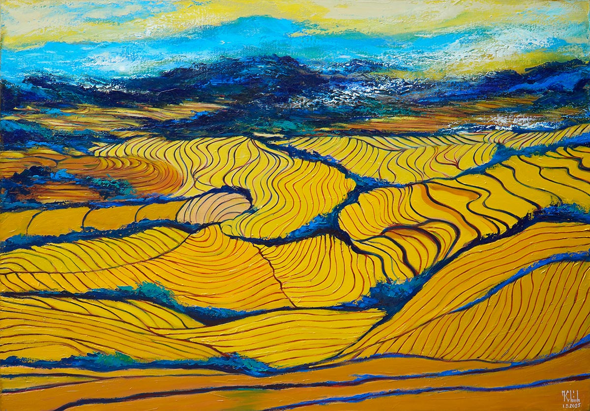 Golden Afternoon - Vietnamese Oil Painting by Artist Minh Chinh