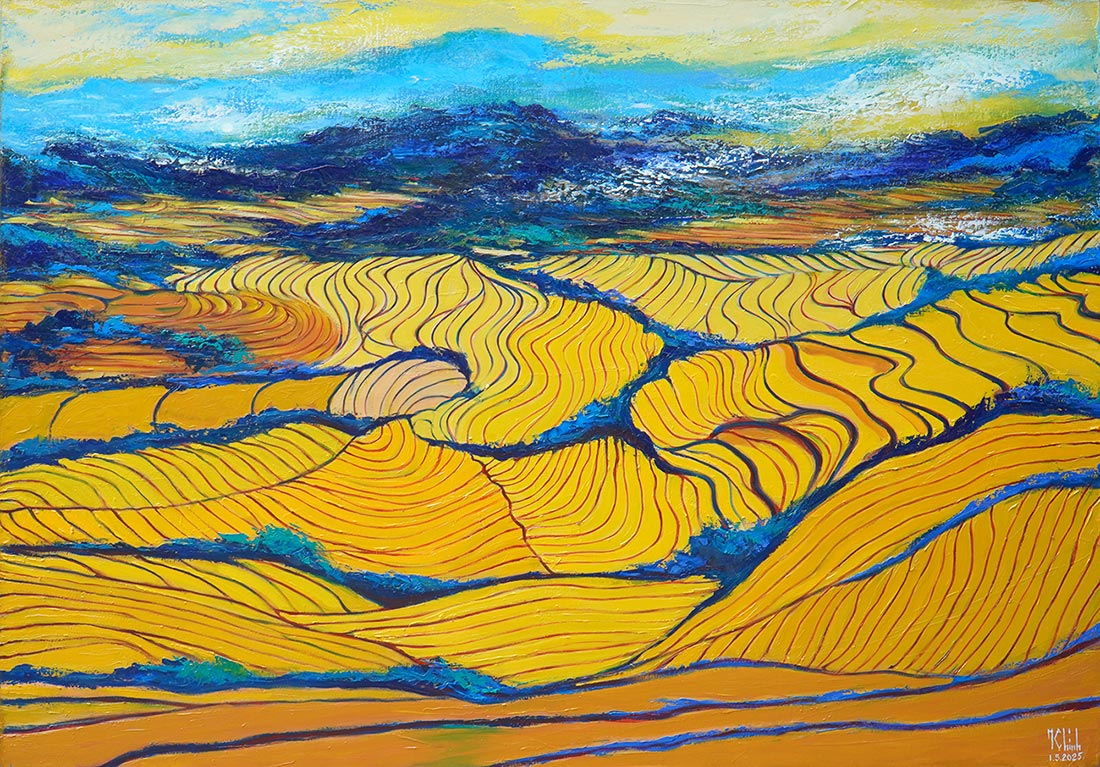 Golden Afternoon - Vietnamese Oil Painting by Artist Minh Chinh