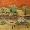 Countryside - Vietnamese Lacquer Paintings by Artist Chu Viet Cuong