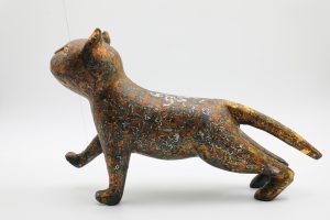 Grand Fortune Cat II- Lacquer artwork by artist Nguyen Tan Phat