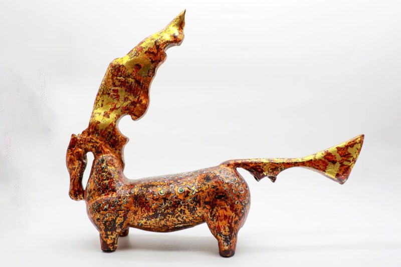 Dragon Horse IV - Vietnamese Lacquer Artwork by Artist Nguyen Tan Phat