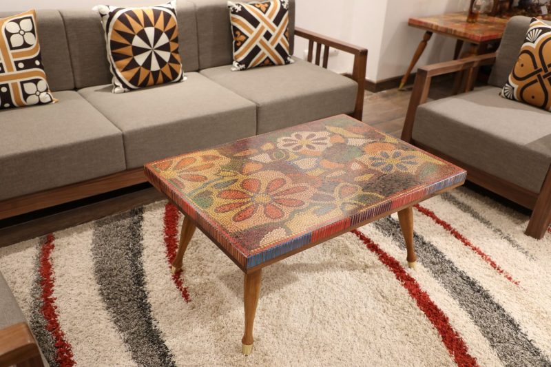 Floral Life Colored-Pencil Coffee Table - Nguyen Art Gallery