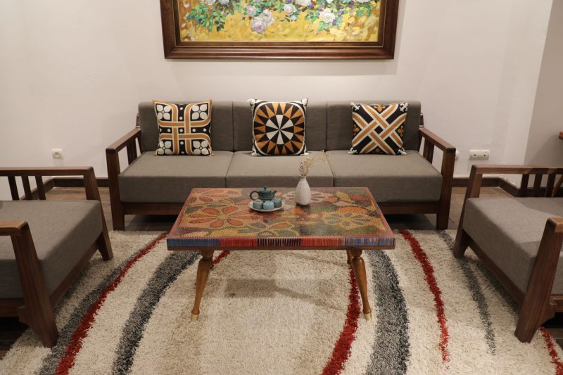 Floral Life Colored-Pencil Coffee Table - Nguyen Art Gallery