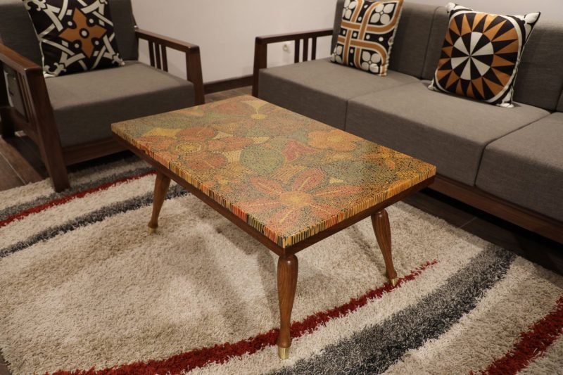 Garden of Exotic Flowers Colored-Pencil Coffee Table - Nguyen Art Gallery