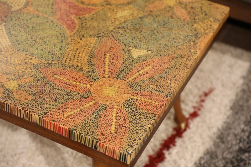 Garden of Exotic Flowers Colored-Pencil Coffee Table - Nguyen Art Gallery