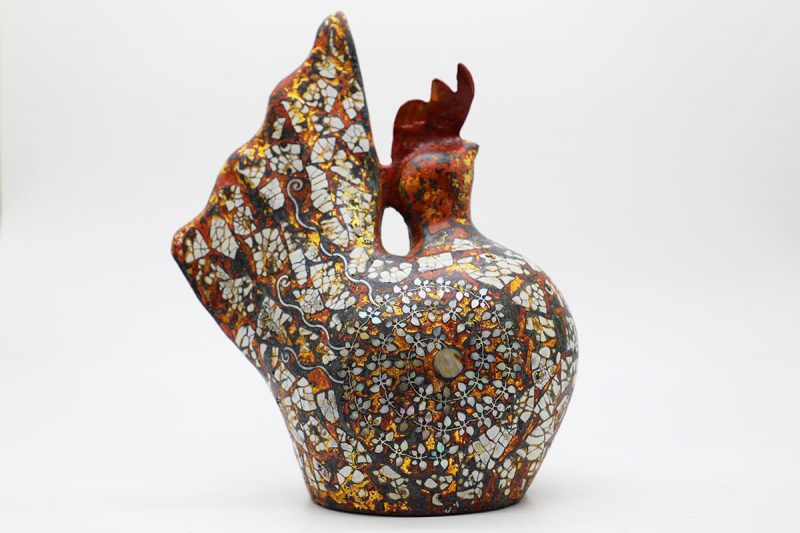 Golden Cock I - Vietnamese Lacquer Artworks by Artist Nguyen Tan Phat