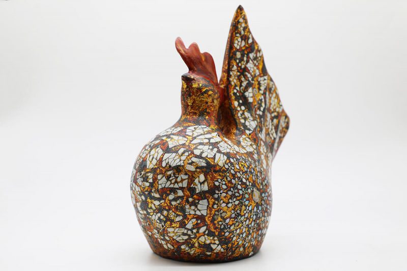 Golden Cock I - Vietnamese Lacquer Artworks by Artist Nguyen Tan Phat