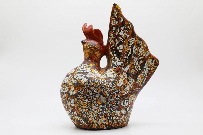 Golden Cock I - Vietnamese Lacquer Artworks by Artist Nguyen Tan Phat