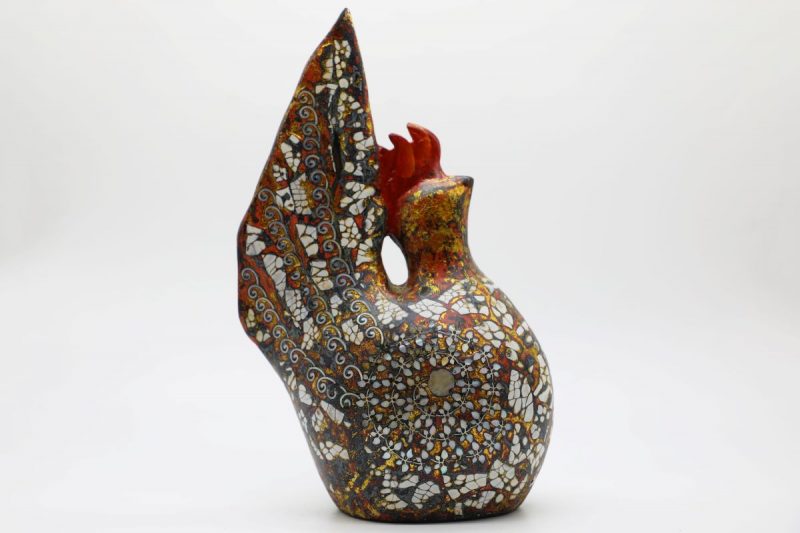 Golden Cock II - Vietnamese Lacquer Artworks by Artist Nguyen Tan Phat