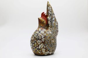 Golden Cock II - Vietnamese Lacquer Artworks by Artist Nguyen Tan Phat