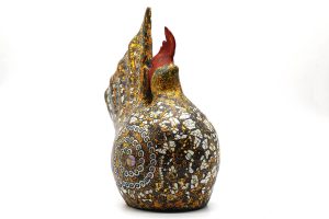 Golden Cock III - Vietnamese Lacquer Artworks by Artist Nguyen Tan Phat