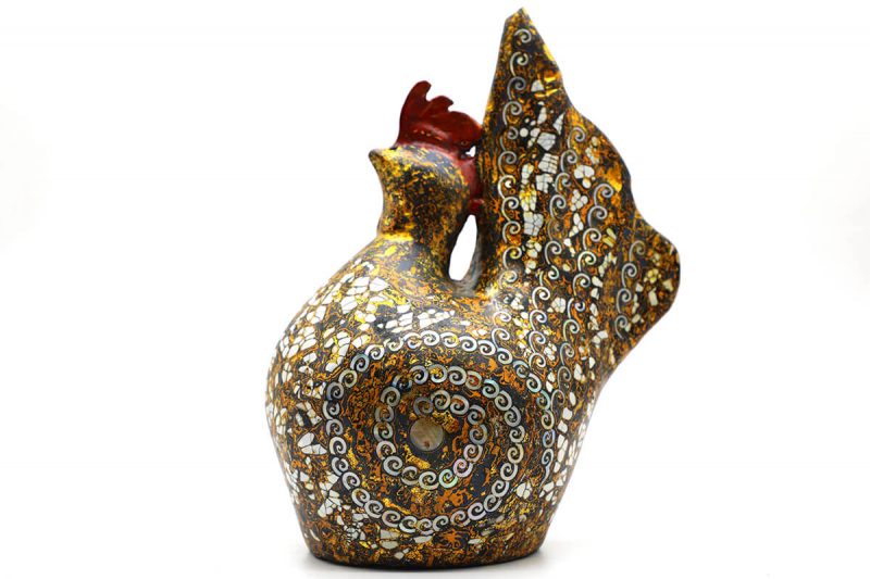 Golden Cock IV - Vietnamese Lacquer Artworks by Artist Nguyen Tan Phat