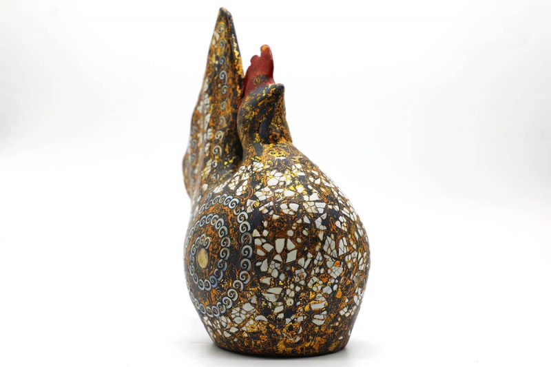 Golden Cock IV - Vietnamese Lacquer Artworks by Artist Nguyen Tan Phat