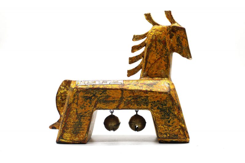 Golden Horse IV - Vietnamese Lacquer Artworks by Artist Nguyen Tan Phat