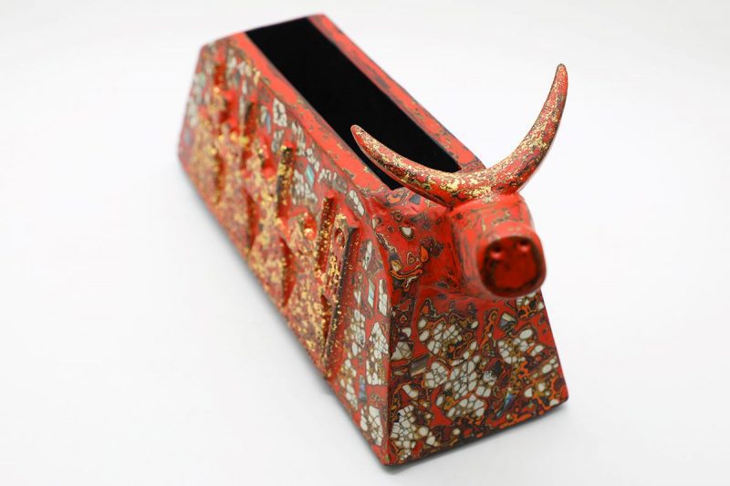 Gorgeous Buffalo II - Vietnamese Lacquer Artworks by Artist Nguyen Tan Phat