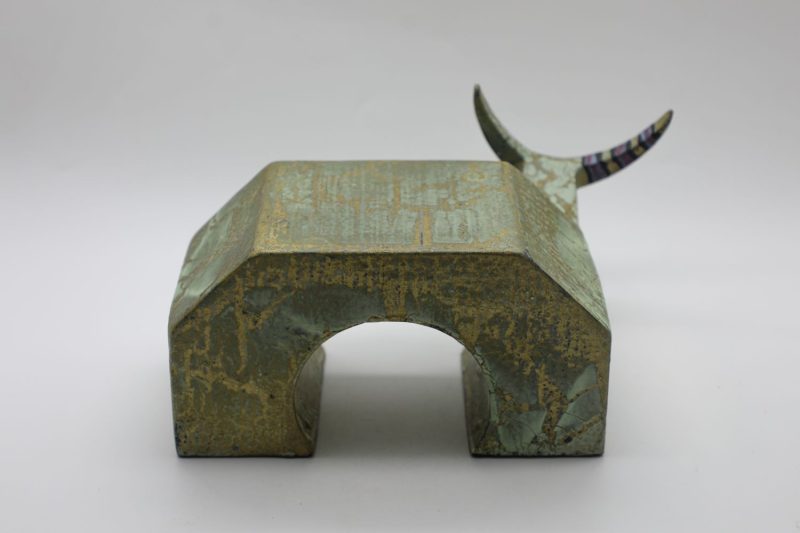 Gorgeous Gate-shaped Buffalo X - Vietnamese Lacquer Artworks by Artist Nguyen Tan Phat