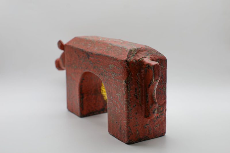 Gorgeous Gate-shaped Buffalo XI - Vietnamese Lacquer Artworks by Artist Nguyen Tan Phat