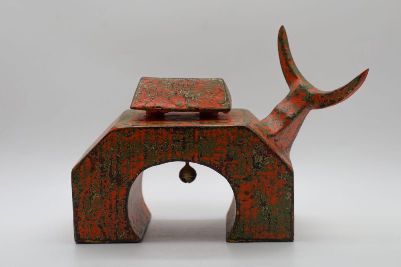 Great Gate-shaped Buffalo VII - Vietnamese Lacquer Artworks by Artist Nguyen Tan Phat