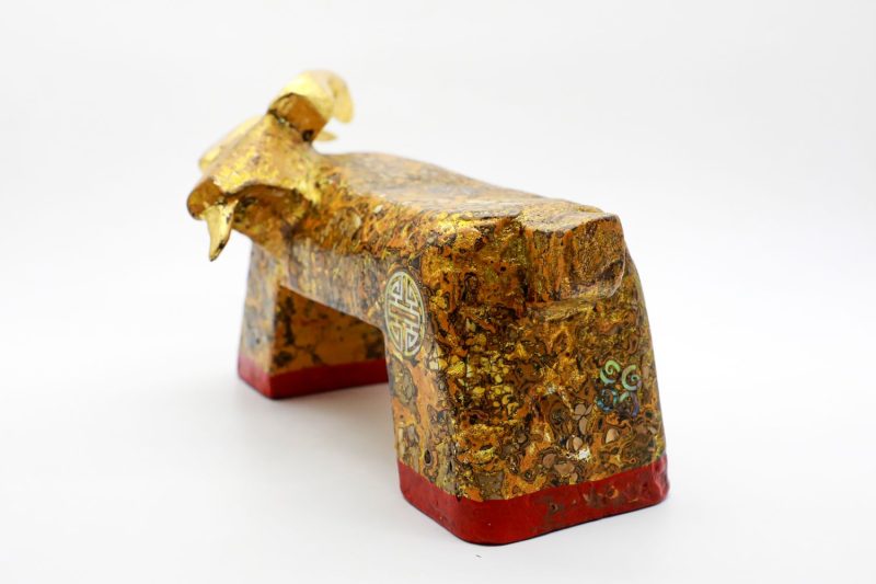 Great King Goat - Vietnamese Lacquer Artwork by Artist Nguyen Tan Phat