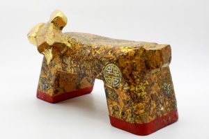 Great King Goat - Vietnamese Lacquer Artwork by Artist Nguyen Tan Phat