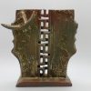 Heavenly Gate-shaped Buffalo II - Vietnamese Lacquer Artworks by Artist Nguyen Tan Phat