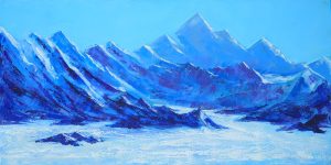 The Majestic Himalayas - Vietnamese Oil Painting by Artist Minh Chinh