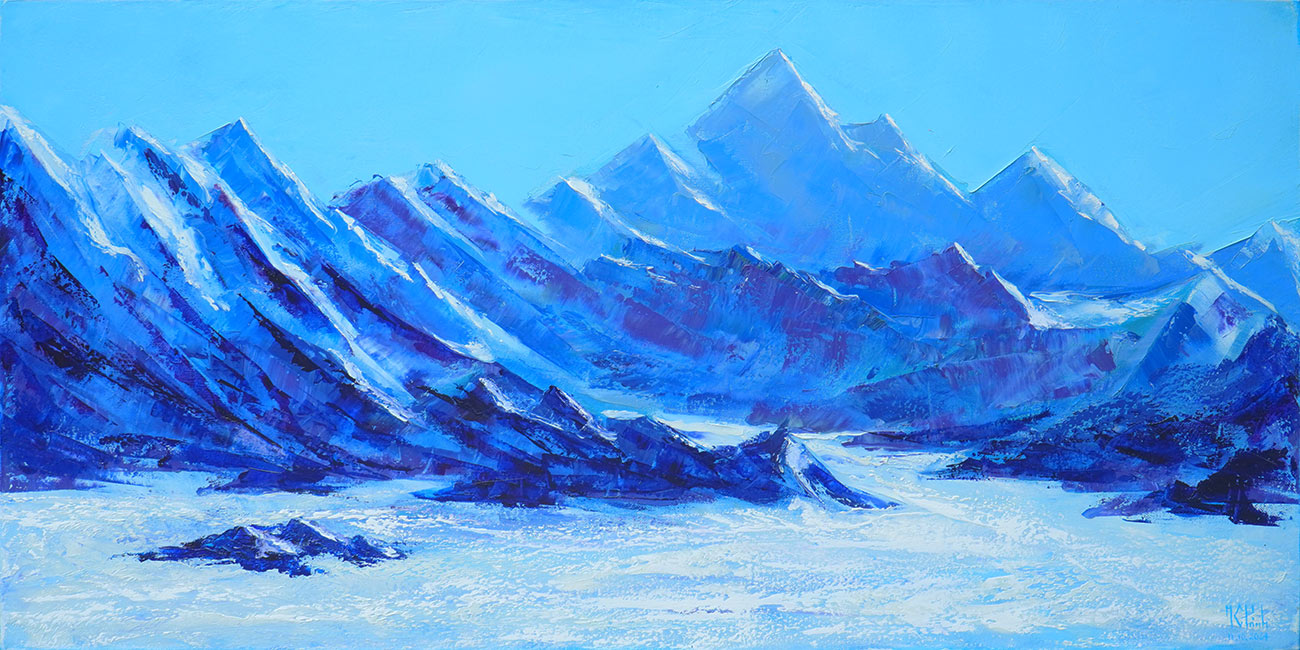 The Majestic Himalayas - Vietnamese Oil Painting by Artist Minh Chinh