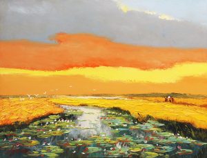 Sunset III - Vietnamese Oil Painting by Artist Dang Dinh Ngo