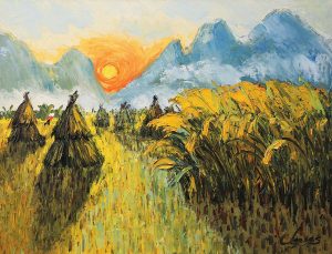 Sunset IV - Vietnamese Oil Painting by Artist Dang Dinh Ngo
