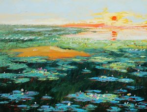 Sunset IV - Vietnamese Oil Painting by Artist Dang Dinh Ngo