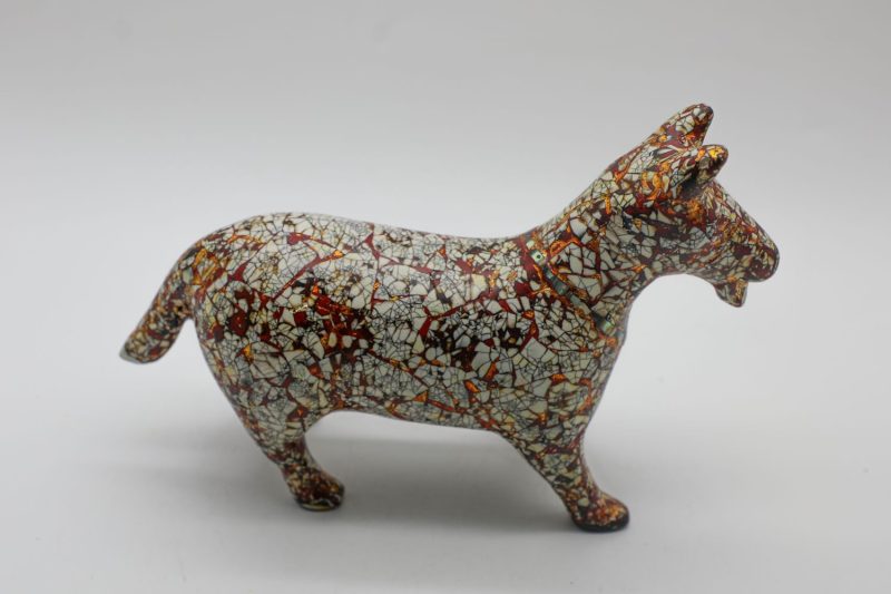 Honored Dog - Vietnamese Lacquer Artwork by Artist Nguyen Tan Phat