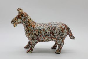 Honored Dog - Vietnamese Lacquer Artwork by Artist Nguyen Tan Phat