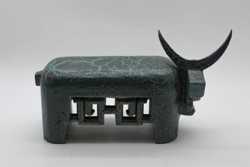 Joyful Buffalo III - Vietnamese Lacquer Artworks by Artist Nguyen Tan Phat