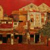 Hanoi Memoirs - Vietnamese Lacquer Painting by Artist Le Khanh Hieu