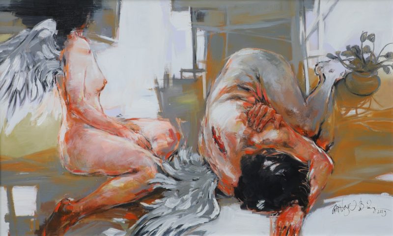 Love in Love - Vietnamese Nude Paintings by Artist Tran Ngoc Bay