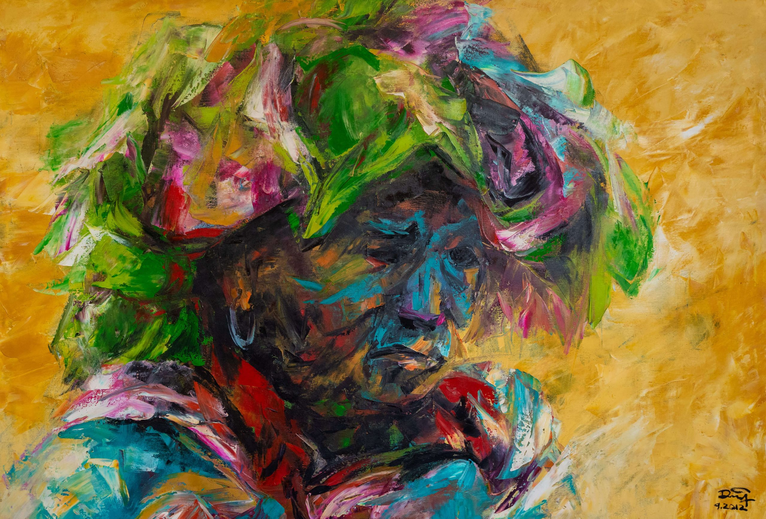 Portrait 17 Vietnamese Acrylic on canvas by Artist Mai Huy Dung
