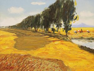 Harvest - Vietnamese Oil Painting by Artist Dang Dinh Ngo