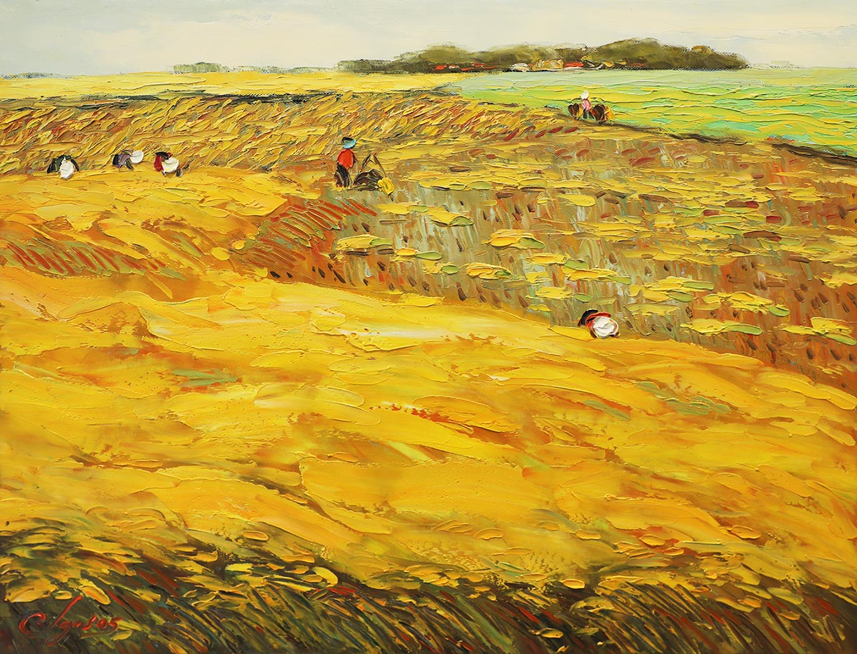 Harvest VII - Vietnamese Oil Painting by Artist Dang Dinh Ngo