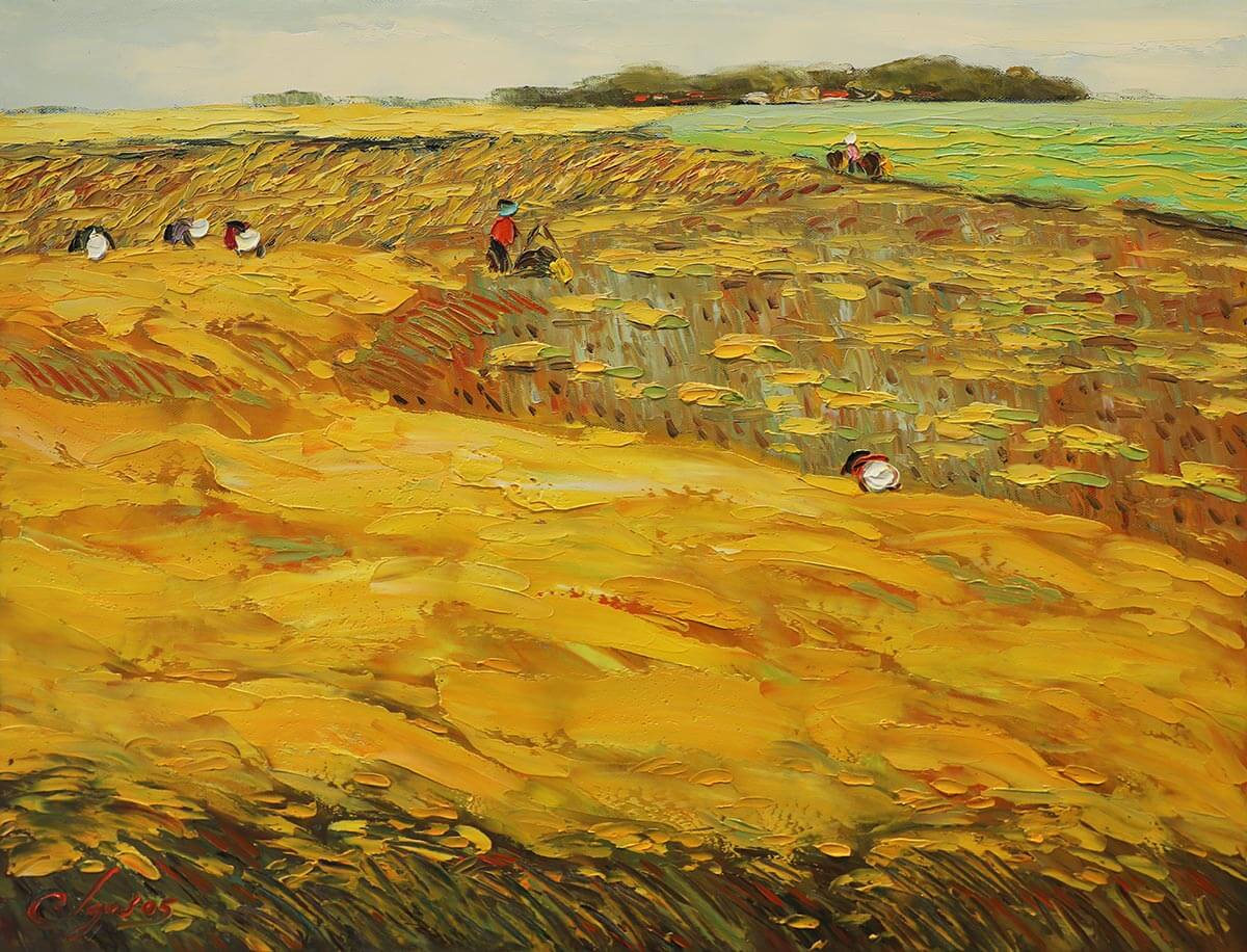 Harvest VII - Vietnamese Oil Painting by Artist Dang Dinh Ngo