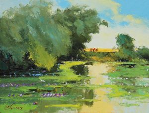 Afternoon sunshine V - Vietnamese Oil Painting by Artist Dang Dinh Ngo