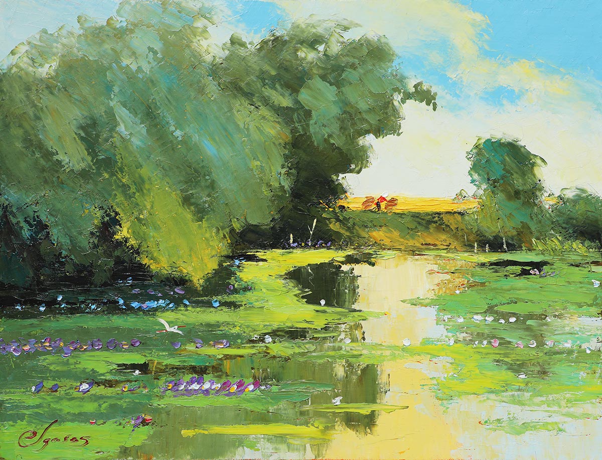 Afternoon sunshine V - Vietnamese Oil Painting by Artist Dang Dinh Ngo