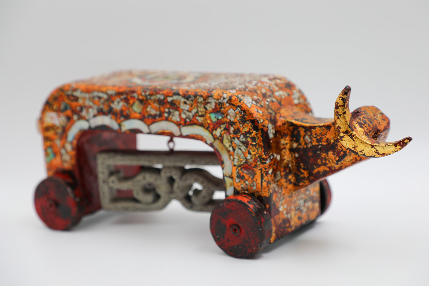 Buffalo Cart - Lacquer artwork by artist Nguyen Tan Phat