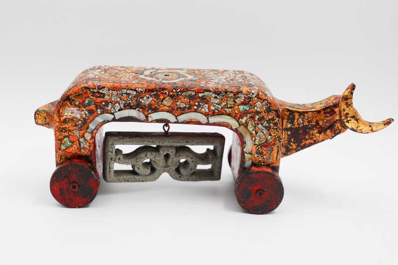 Buffalo Cart - Lacquer artwork by artist Nguyen Tan Phat