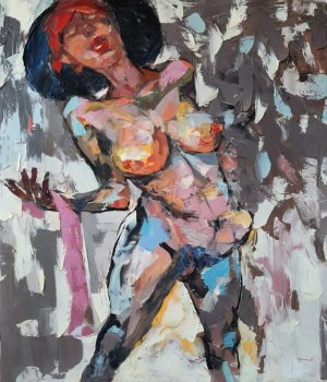 Nude III - Vietnamese Oil Painting by Artist Dinh Dong