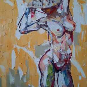 Nude VI - Vietnamese Oil Painting by Artist Dinh Dong